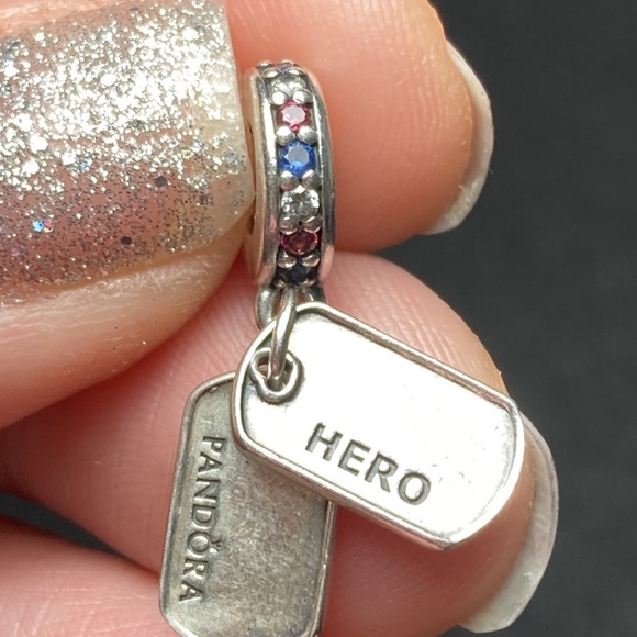 #11 Retired Authentic Pandora Hero Dog Tags charm - Picture 1 of 8